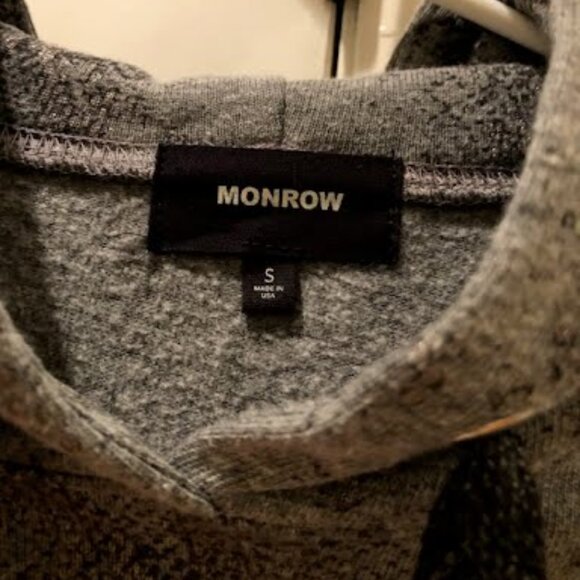 SOLD Monrow gray gold foil snake print pullover sweater hoodie Size S - Picture 3 of 5